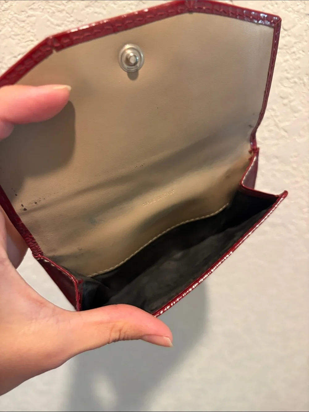 Burberry Nova Check Plaid Wallet with Red Trim